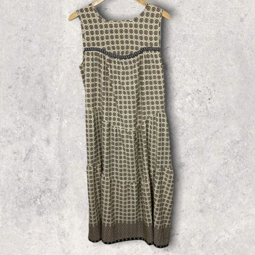 Nordstrom Max Studio Print Sleeveless Tiered Midi Dress Size Large Lightweight L - Picture 12 of 13